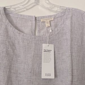 Eileen Fisher new organic linen cotton short sleeve blouse.